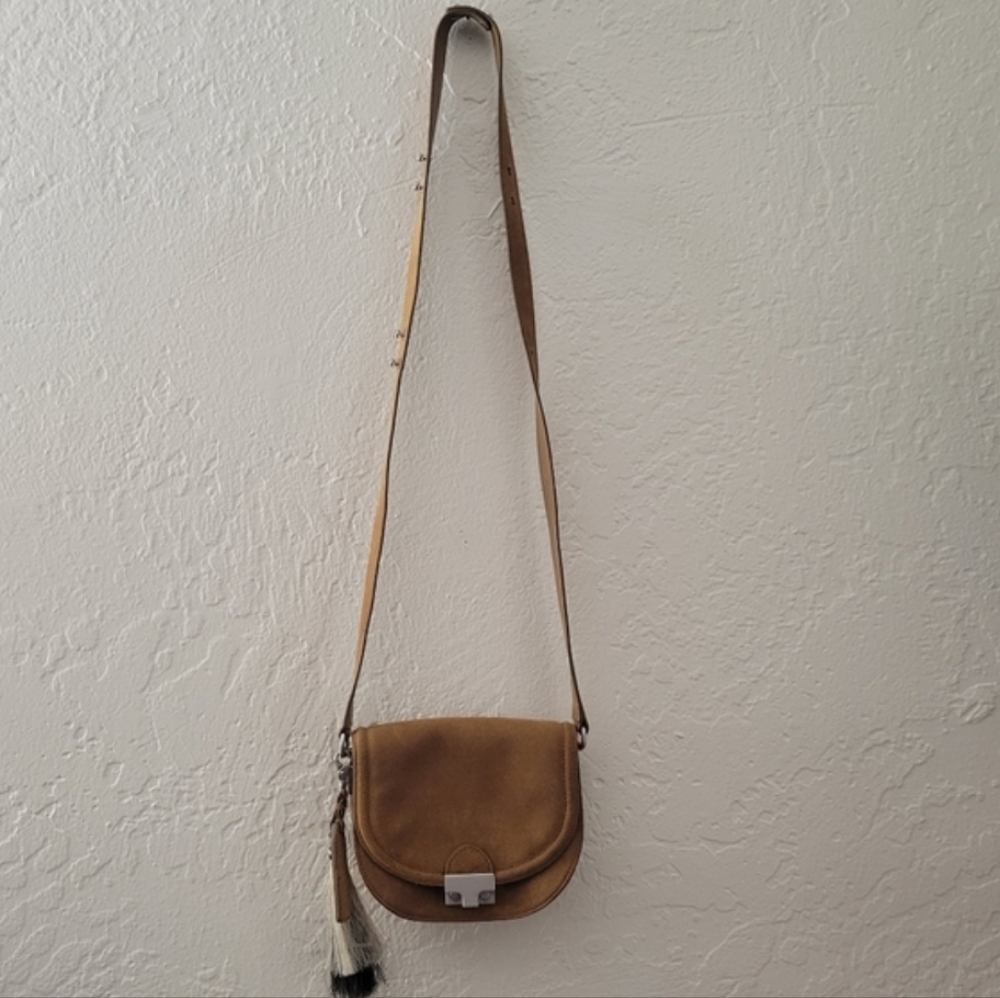 Loeffler Randall Saddle Crossbody in Sienna Suede